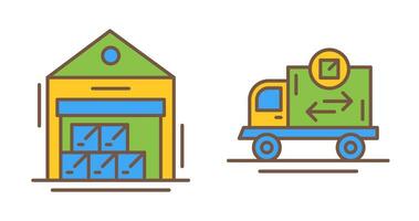 stock and delivery truck  Icon vector