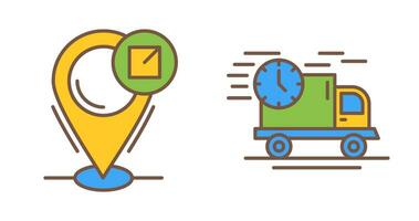 fast delivery and location Icon vector