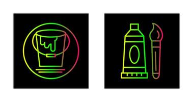 paint bucket and oil paint Icon vector