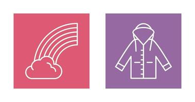 Rainbow and Raincoat Icon vector