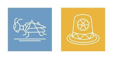 Grasshopper and Hat Icon vector