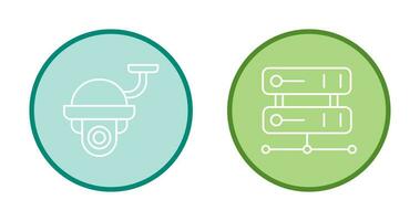 Security Camera and Server Icon vector