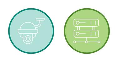 Security Camera and Server Icon vector