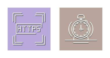 Https and Alarm Icon vector