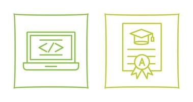 Coding and Report Card Icon vector