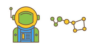 big dipper and astronaut Icon vector