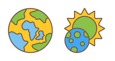 earth and eclipse Icon vector