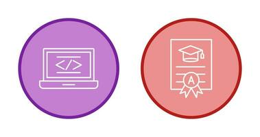 Coding and Report Card Icon vector