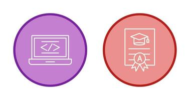 Coding and Report Card Icon vector