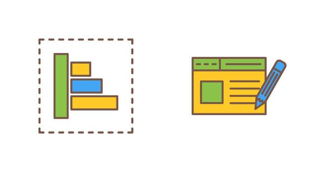 objeto alineación y web página icono vector