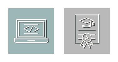 Coding and Report Card Icon vector