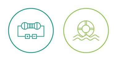 resistor y flotador icono vector