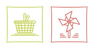 Picnic and Pinwheel Icon vector