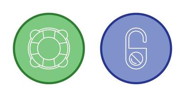 Life Preserver and Do Not Disturb Icon vector