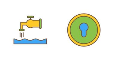 Water House and Key Hole Icon vector
