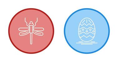 Dragonfly and Easter  Icon vector