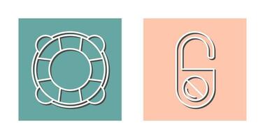 Life Preserver and Do Not Disturb Icon vector