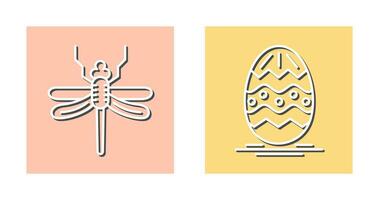 Dragonfly and Easter  Icon vector