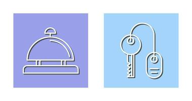 Room key and Desk Bell Icon vector