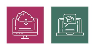 Download and E Learning Icon vector