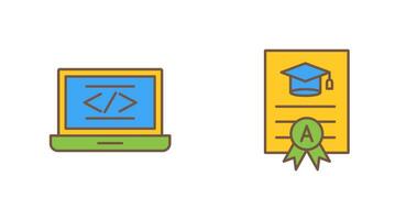 Coding and Report Card Icon vector