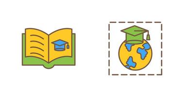 Open Book and Earth Icon vector