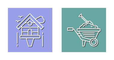 Diging and Birdhouse Icon vector