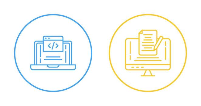 codificación y Nota icono vector