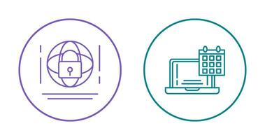 Internet Security and Calendar Icon vector