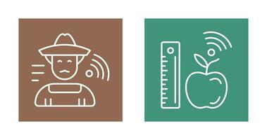 Farmer and Measure and Measure Icon vector