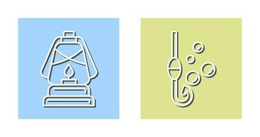 Lantern and Fishing Hook Icon vector