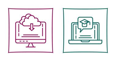 Download and E Learning Icon vector