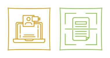 Video Call and Scan Icon vector