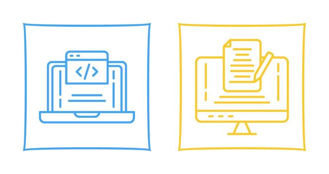 codificación y Nota icono vector