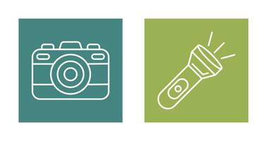 Camera and Flash Light Icon vector