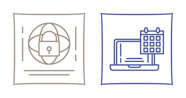 Internet Security and Calendar Icon vector