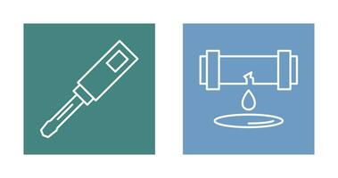 Screwdriver and Leak Icon vector