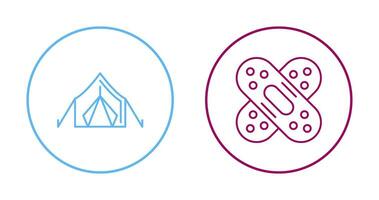 Tent and Bandage Icon vector