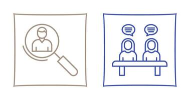 Magnifier and Meeting  Icon vector