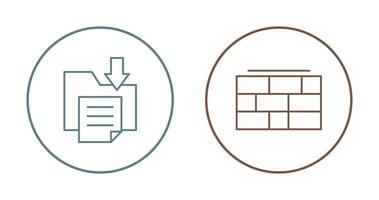 File Storage and Brick wall Icon vector