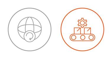 Earth and Conveyor Belt Icon vector