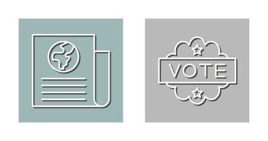 Newspaper and Vote  Icon vector