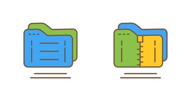 Folder and Compressed Icon vector
