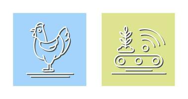 Poultry and Conveyor Icon vector