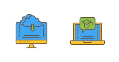 Download and E Learning Icon vector