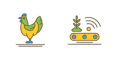 Poultry and Conveyor Icon vector