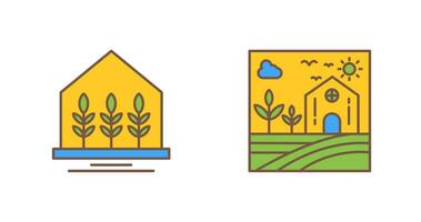 Farm House and Nature Icon vector