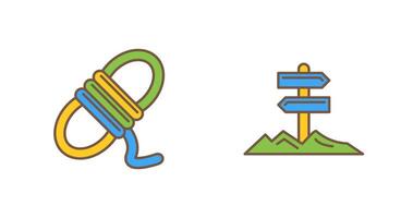 Direction and Rope Icon vector