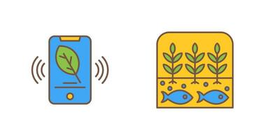 Smart Phone and Hydroponic Icon vector