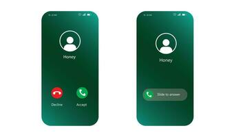 Call Screen smartphone interface template UX UII design for application vector llustration